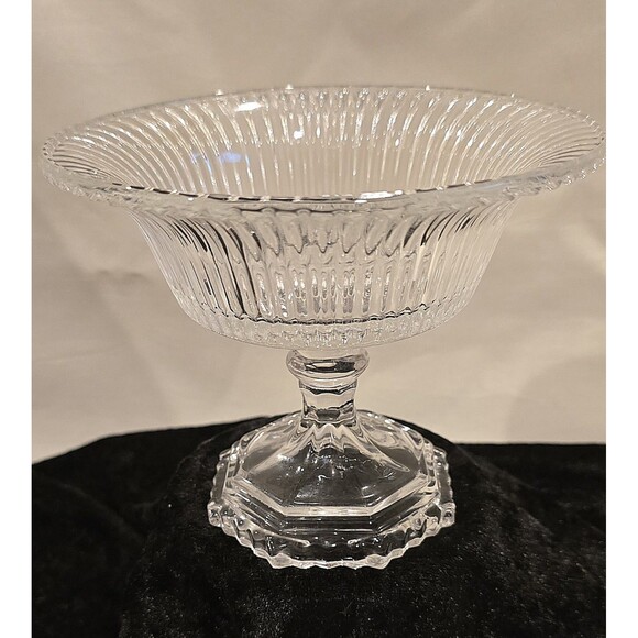DIAMOND FIRE SMALL PEDESTAL GLASS BOWL SOGA JAPAN - Picture 1 of 8